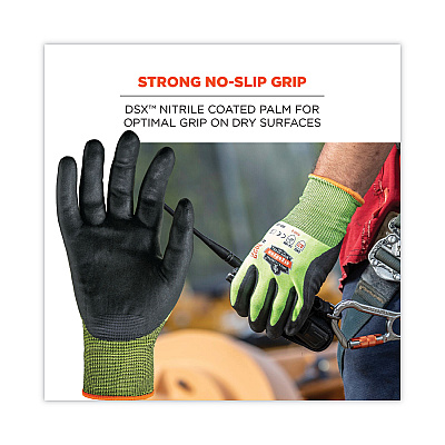 ergodyne ProFlex 7022 ANSI A2 Coated CR Gloves DSX, Lime, Large, 144 Pairs/Pack (EGO17874)