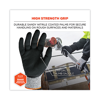 ergodyne ProFlex 7031 ANSI A3 Nitrile-Coated CR Gloves, Gray, Large, 144 Pairs/Carton (EGO17884)