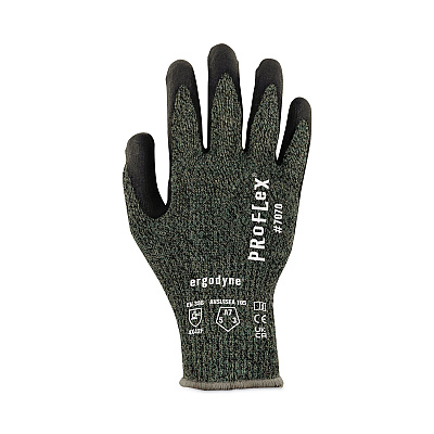 ergodyne ProFlex 7070 ANSI A7 Nitrile Coated CR Gloves, Green, X-Large, Pair (EGO18045)