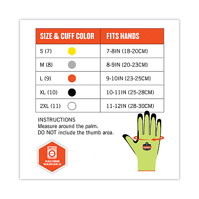 ergodyne ProFlex 7041 ANSI A4 Nitrile-Coated CR Gloves, Lime, Large, 144 Pairs (EGO17824)