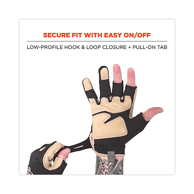 ergodyne ProFlex 720LTR Heavy-Duty Leather-Reinforced Framing Gloves, Black, 2X-Large, Pair (EGO17156)