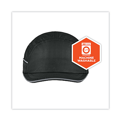 ergodyne Skullerz 8955 Lightweight Bump Cap Hat, Micro Brom, Black (EGO23362)