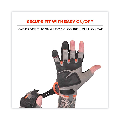 ergodyne ProFlex 720 Heavy-Duty Framing Gloves, Gray, 2X-Large, Pair (EGO17116)
