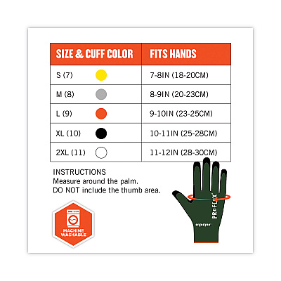 ergodyne ProFlex 7070 ANSI A7 Nitrile Coated CR Gloves, Green, X-Large, 12 Pairs/Pack (EGO18035)
