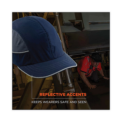 ergodyne Skullerz 8950XL XL Bump Cap Hat, Short Brim, Navy (EGO23347)