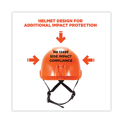ergodyne Skullerz 8974 Class E Safety Helmet, 6-Point Ratchet Suspension, Orange (EGO60212)