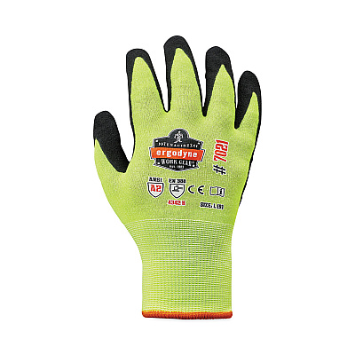 ergodyne ProFlex 7021 Hi-Vis Nitrile-Coated CR Gloves, Lime, Large, 144 Pairs/Carton (EGO17864)