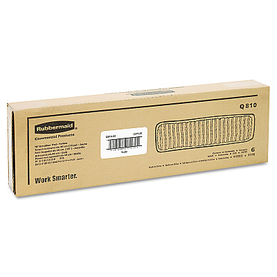 Rubbermaid Commercial Microfiber Scrubber Pad, Vertical Polyprolene Stripes, 18", Yellow, 6/Carton (RCPQ810YEL)