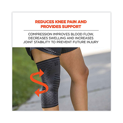 ergodyne ProFlex 601 Knee Compression Sleeve, Small, Black (EGO16552)