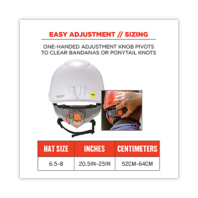 ergodyne Skullerz 8974-MIPS Class E Safety Helmet with MIPS Elevate Ratchet Suspension, White (EGO60254)