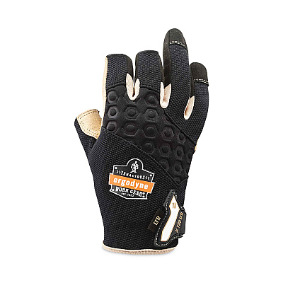 ergodyne ProFlex 720LTR Heavy-Duty Leather-Reinforced Framing Gloves, Black, 2X-Large, Pair (EGO17156)