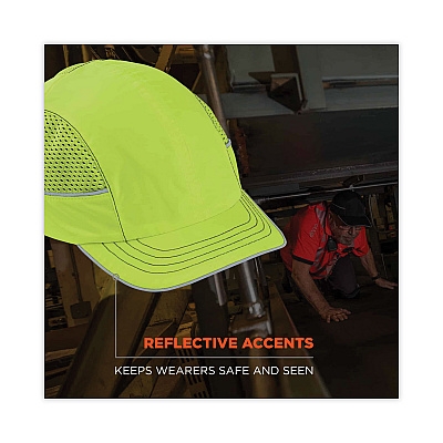ergodyne Skullerz 8950 Bump Cap Hat, Short Brim, Lime (EGO23333)
