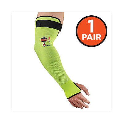 ergodyne ProFlex 7941-PR CR Protective Arm Sleeve, 18", Lime, Pair (EGO17943)