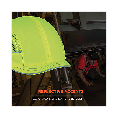 ergodyne Skullerz 8950 Bump Cap Hat, Micro Brim, Lime (EGO23331)