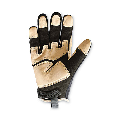 ergodyne ProFlex 710LTR Heavy-Duty Leather-Reinforced Gloves, Black, Small, Pair (EGO17142)