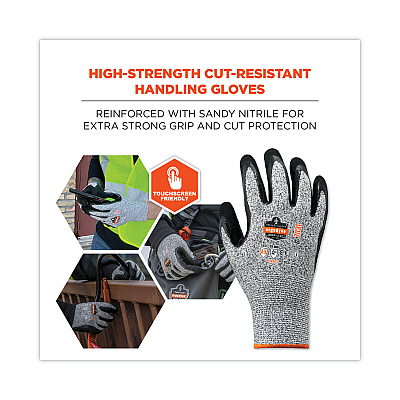 ergodyne ProFlex 7031 ANSI A3 Nitrile-Coated CR Gloves, Gray, Large, 144 Pairs/Carton (EGO17884)