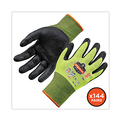 ergodyne ProFlex 7022 ANSI A2 Coated CR Gloves DSX, Lime, Large, 144 Pairs/Pack (EGO17874)