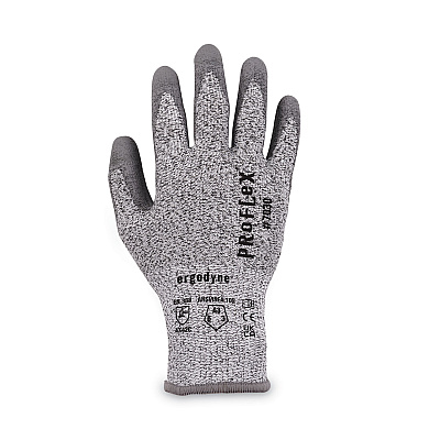 ergodyne ProFlex 7030 ANSI A3 PU Coated CR Gloves, Gray, Large, Pair (EGO10464)