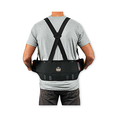 ergodyne ProFlex 1625 Elastic Back Support Brace, X-Large, 38" to 42" Waist, Black (EGO11115)