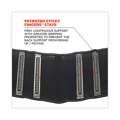 ergodyne ProFlex 1100SF Standard Spandex Back Support Brace, X-Large, 38" to 42" Waist, Black (EGO11605)