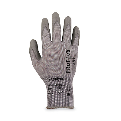 ergodyne ProFlex 7024 ANSI A2 PU Coated CR Gloves, Gray, Small, 12 Pairs/Pack (EGO10392)