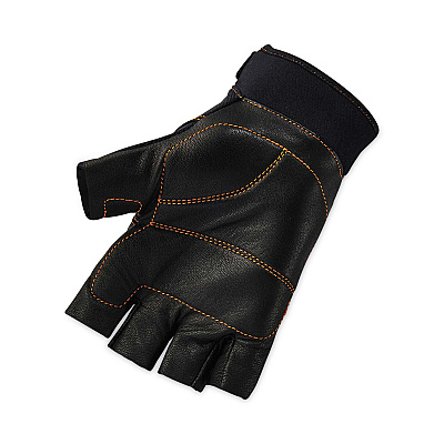 ergodyne ProFlex 901 Half-Finger Leather Impact Gloves, Black, X-Large, Pair (EGO17785)