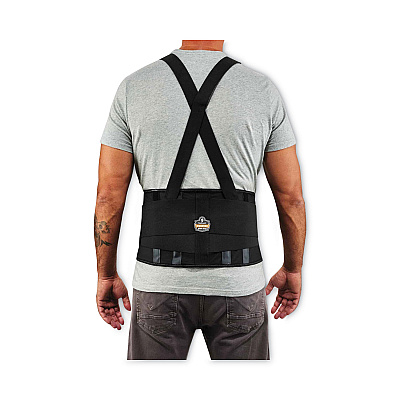 ergodyne ProFlex 1400UN Universal Size Back Support Brace, One Size Fits All, 25" to 58" Waist, Black (EGO11400)