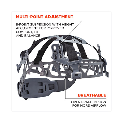 ergodyne Skullerz 8975V Class C Safety Helmet with 8991 Visor Kit, Clear Lens, 6 Point Ratchet Suspension, White (EGO60219)
