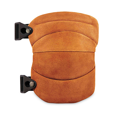 ergodyne ProFlex 230LTR Leather Knee Pads, Wide Soft Cap, Buckle Closure, One Size Fits Most, Brown, Pair (EGO18232)