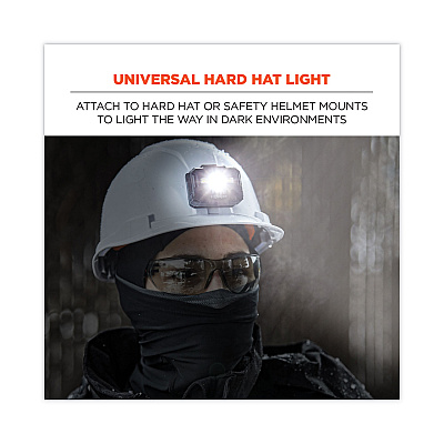 ergodyne Skullerz 8987 Rechargeable Hard Hat LED Light, 2.5 x 3 x 2, Black (EGO60197)