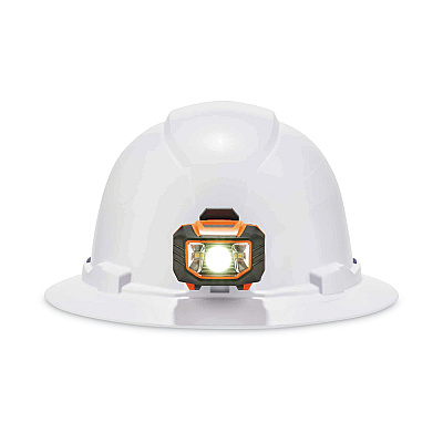 ergodyne Skullerz 8971LED Class E Hard Hat Full Brim with LED Light, White (EGO60152)