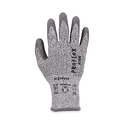 ergodyne ProFlex 7030 ANSI A3 PU Coated CR Gloves, Gray, 2X-Large, Pair (EGO10466)