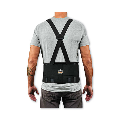 ergodyne ProFlex 1625 Elastic Back Support Brace, 3X-Large, 46" to 52" Waist, Black (EGO11117)