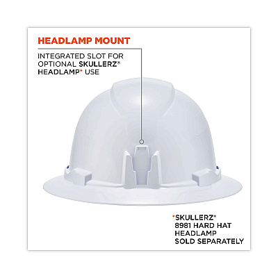 ergodyne Skullerz 8971 Class E Hard Hat Full Brim, White (EGO60150)