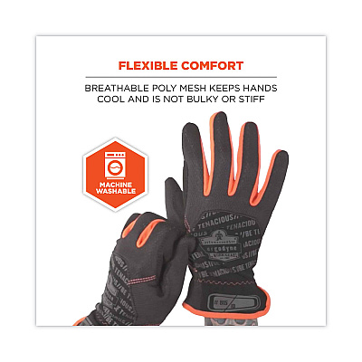 ergodyne ProFlex 815 QuickCuff Mechanics Gloves, Black, Large, Pair (EGO17204)