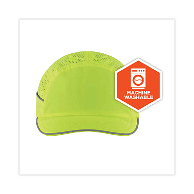 ergodyne Skullerz 8955 Lightweight Bump Cap Hat, Short Brim Lime (EGO23351)