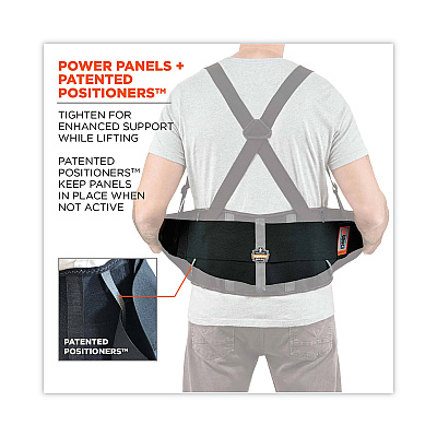 ergodyne ProFlex 2000SF High-Performance Spandex Back Support Brace, 4X-Large, 52" to 58" Waist, Black (EGO11288)