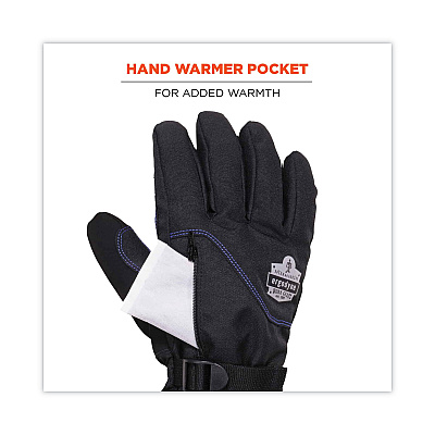 ergodyne ProFlex 825WP Thermal Waterproof Winter Work Gloves, Black, Large, Pair (EGO17604)