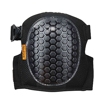 ergodyne ProFlex 367 Lightweight Gel Knee Pads, Round Cap, Hook and Loop Closure, One Size, Black, Pair (EGO18467)
