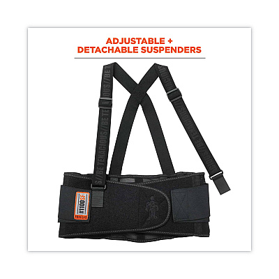 ergodyne ProFlex 1100SF Standard Spandex Back Support Brace, Small, 25" to 30" Waist, Black (EGO11602)