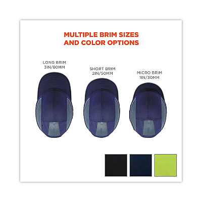 ergodyne Skullerz 8950XL XL Bump Cap Hat, Long Brim, Black (EGO23348)