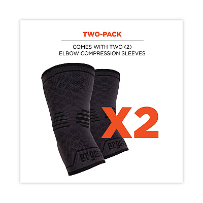ergodyne ProFlex 651 Elbow Compression Sleeve, Small, Gray/Black (EGO16592)