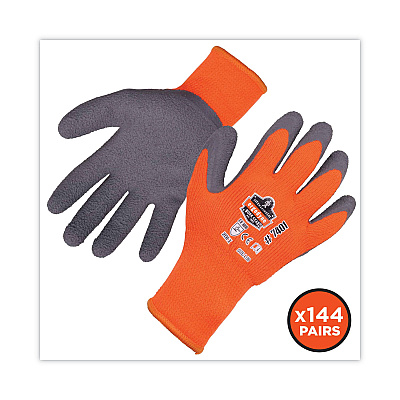 ergodyne ProFlex 7401 Coated Lightweight Winter Gloves, Orange, Large, 144 Pairs (EGO17894)