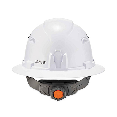 ergodyne Skullerz 8973LED Class C Hard Hat Full Brim with LED Light, White (EGO60156)