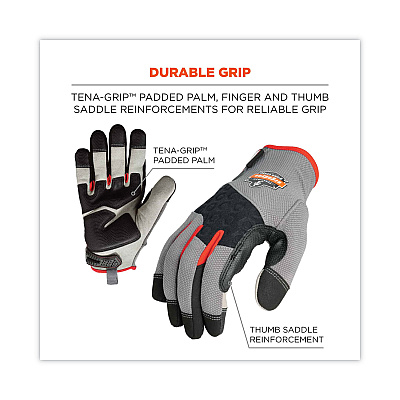 ergodyne ProFlex 710CR Heavy-Duty CR Gloves, Gray, Small, Pair (EGO17122)