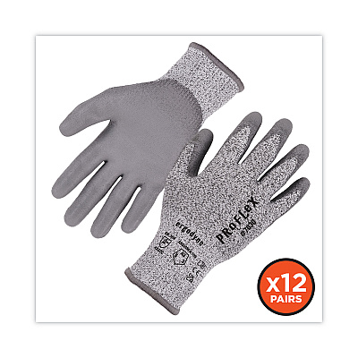 ergodyne ProFlex 7030 ANSI A3 PU Coated CR Gloves, Gray, 2X-Large, 12 Pairs/Pack (EGO10456)
