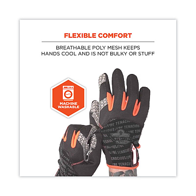 ergodyne ProFlex 821 Smooth Surface Handling Gloves, Black, X-Large, Pair (EGO17235)