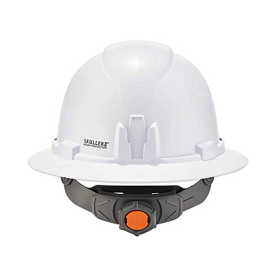 ergodyne Skullerz 8971LED Class E Hard Hat Full Brim with LED Light, White (EGO60152)