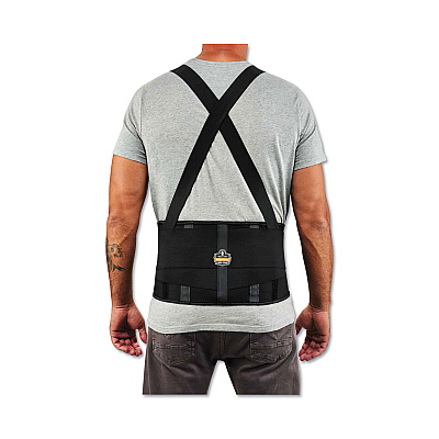 ergodyne ProFlex 1100SF Standard Spandex Back Support Brace, 4X-Large, 52" to 58" Waist, Black (EGO11608)