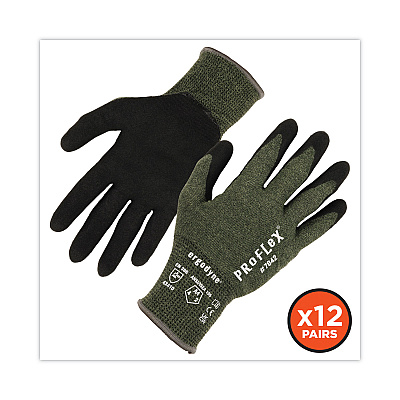 ergodyne ProFlex 7042 ANSI A4 Nitrile-Coated CR Gloves, Green, Medium, 12 Pairs/Pack (EGO10333)